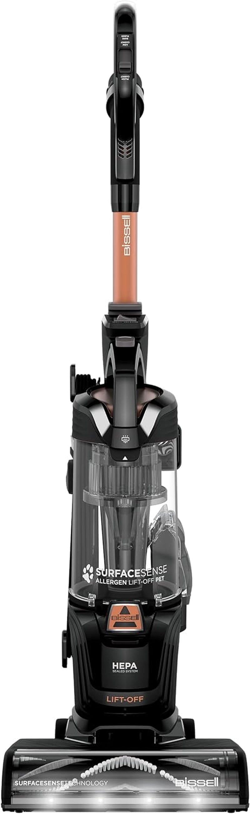 BISSELL SurfaceSense Allergen Lift-Off Pet Upright Vacuum, with Tangle-Free Multi-Surface Brush Roll, LED Headlights, & Lift-Off Technology