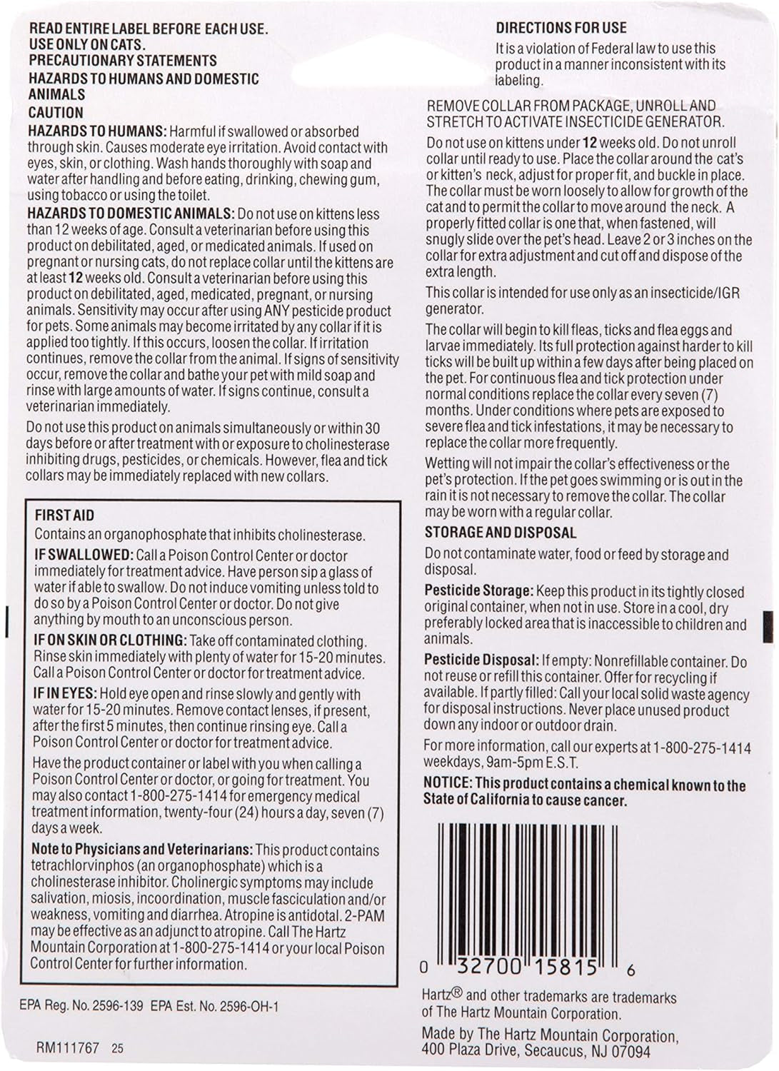 Hartz Ultraguard plus Flea & Tick Collar for Cats and Kittens, 7 Month Flea and Tick Prevention and Protection, White, 2 Count