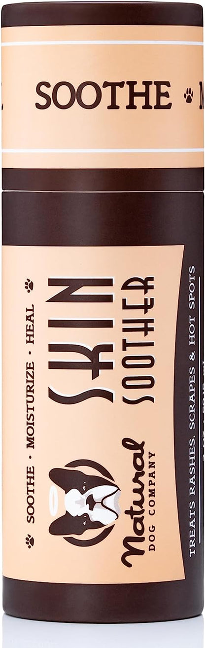 Natural Dog Company Skin Soother, 2 Oz. Stick, Allergy and Itch Relief for Dogs, Dog Moisturizer for Dry Skin, Dog Lotion, Ultimate Healing Balm, Dog Rash Cream