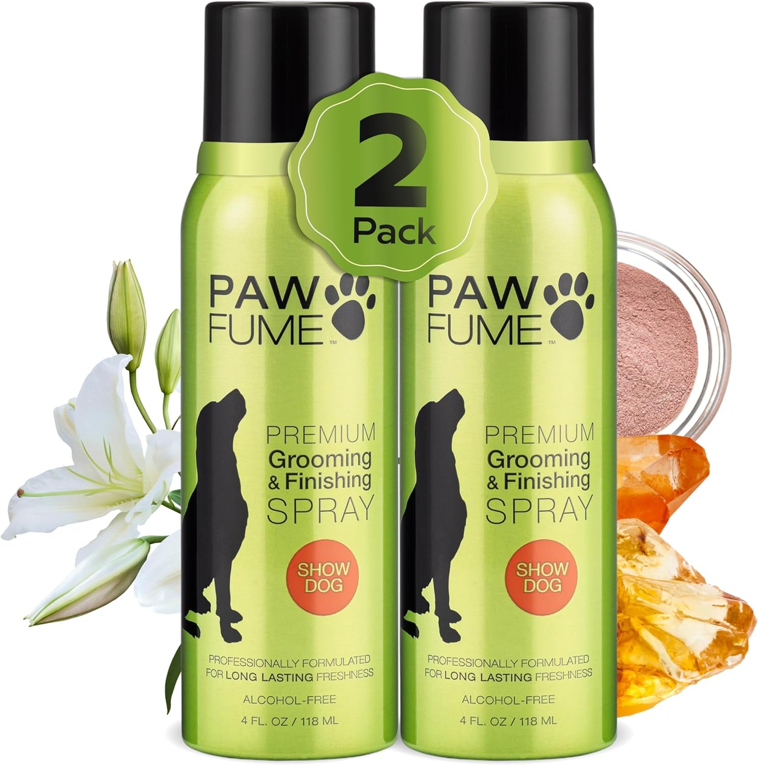 PAWFUME Premium Grooming Spray Dog Spray Deodorizer Perfume for Dogs - Dog Cologne Spray Long Lasting Dog Sprays - Dog Perfume Spray Long Lasting after Bath - Deodorizing Spray (Show Dog, 2-Pack)