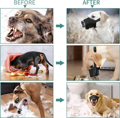 HEELE Dog Muzzle, Soft Mesh Breathable Muzzle with Adjustable Straps for Small Medium Large Dogs, Prevent Biting, Licking and Chewing, Allow Drinking Panting Green Medium