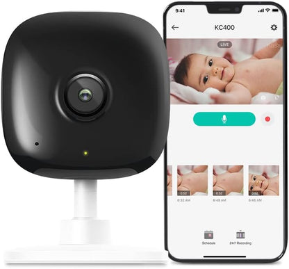 Kasa Smart 2K QHD Indoor Security Camera, Person/Baby Crying/Motion Detection, 2-Way Audio, 30Ft. Night Vision, Cloud/Sd Card Storage(Up to 256 GB), Works with Alexa & Google Home (KC400)