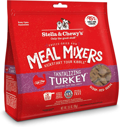 Stella & Chewy'S Freeze Dried Raw Tantalizing Turkey Meal Mixer – Dog Food Topper for Small & Large Breeds – Grain Free, Protein Rich Recipe – 3.5 Oz Bag