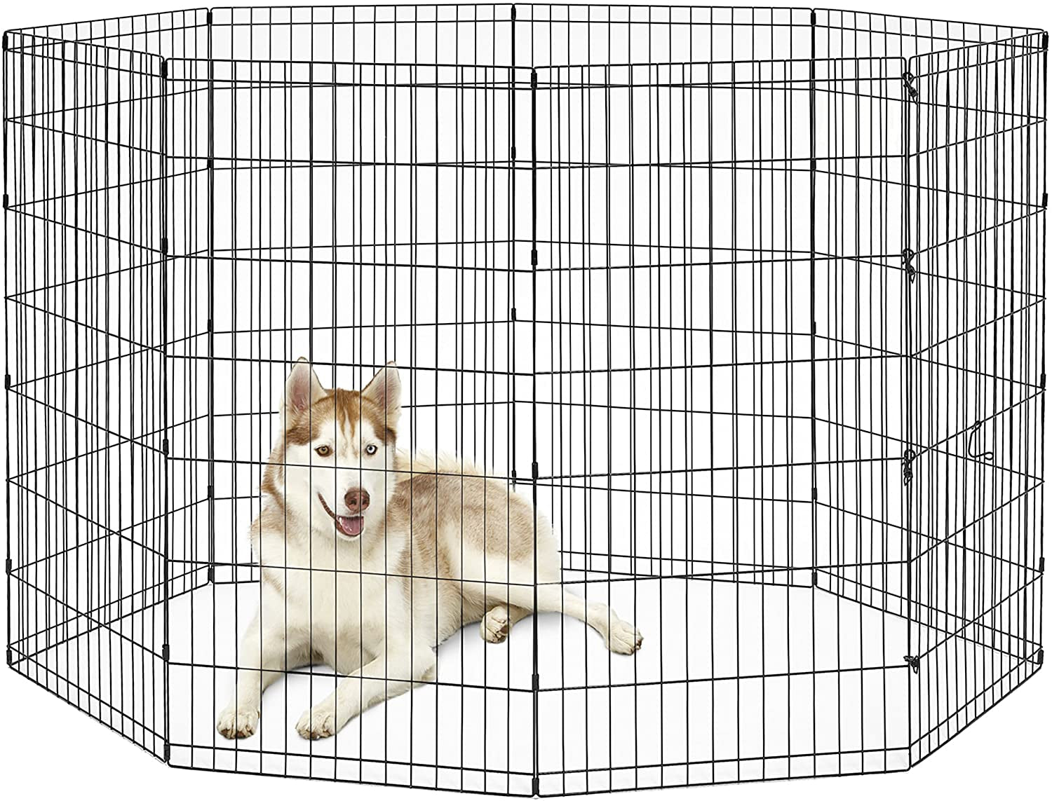 New World Pet Products 48' Foldable Black Metal Dog Exercise Pen No Door