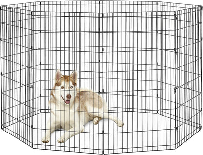 New World Pet Products 48' Foldable Black Metal Dog Exercise Pen No Door