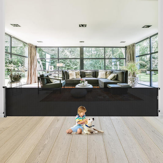 180 Inch Extra Wide Dog Gates for the House Extra Wide Retractable Dog Gate for Doorway Indoor Extra Long Baby Gate for Large Openings Retractable Baby Gate Outdoor Baby Gate for Deck Outdoor Dog Gate