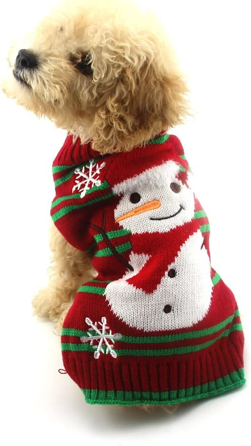 NACOCO Dog Snow Sweaters Snowman Sweaters Xmas Dog Holiday Sweaters New Year Christmas Sweater Pet Clothes for Small Dog and Cat(Snowman,S)