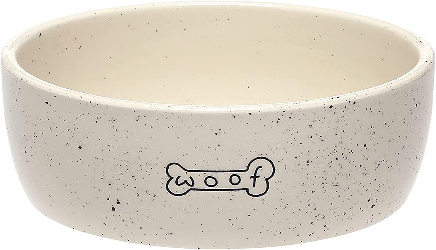 Pearhead Bone Appetit Ceramic Dog Bowl, Medium Food or Water Bowl, Pet Dish, Microwave and Dishwasher Safe, Pet Owner Essentials, Holds 2 Cups