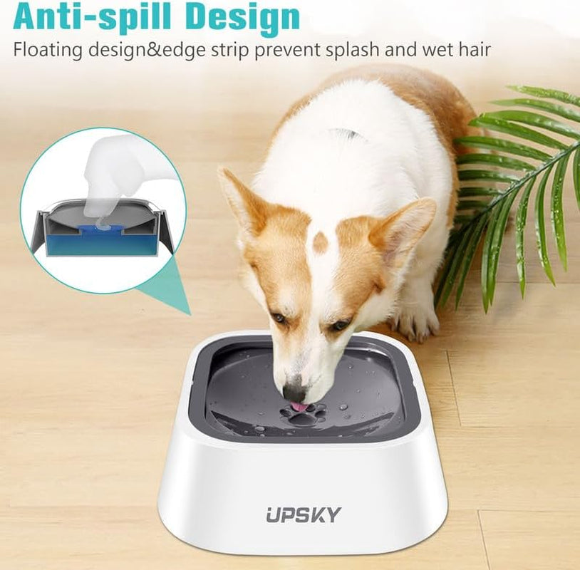 UPSKY Dog Bowl Dog Water Bowl No Spill Pet Water Bowl No Drip Slow Water Feeder Dog Bowl No-Slip Pet Water Dispenser 35Oz Slow Drinking Bowl for Dogs and Cats