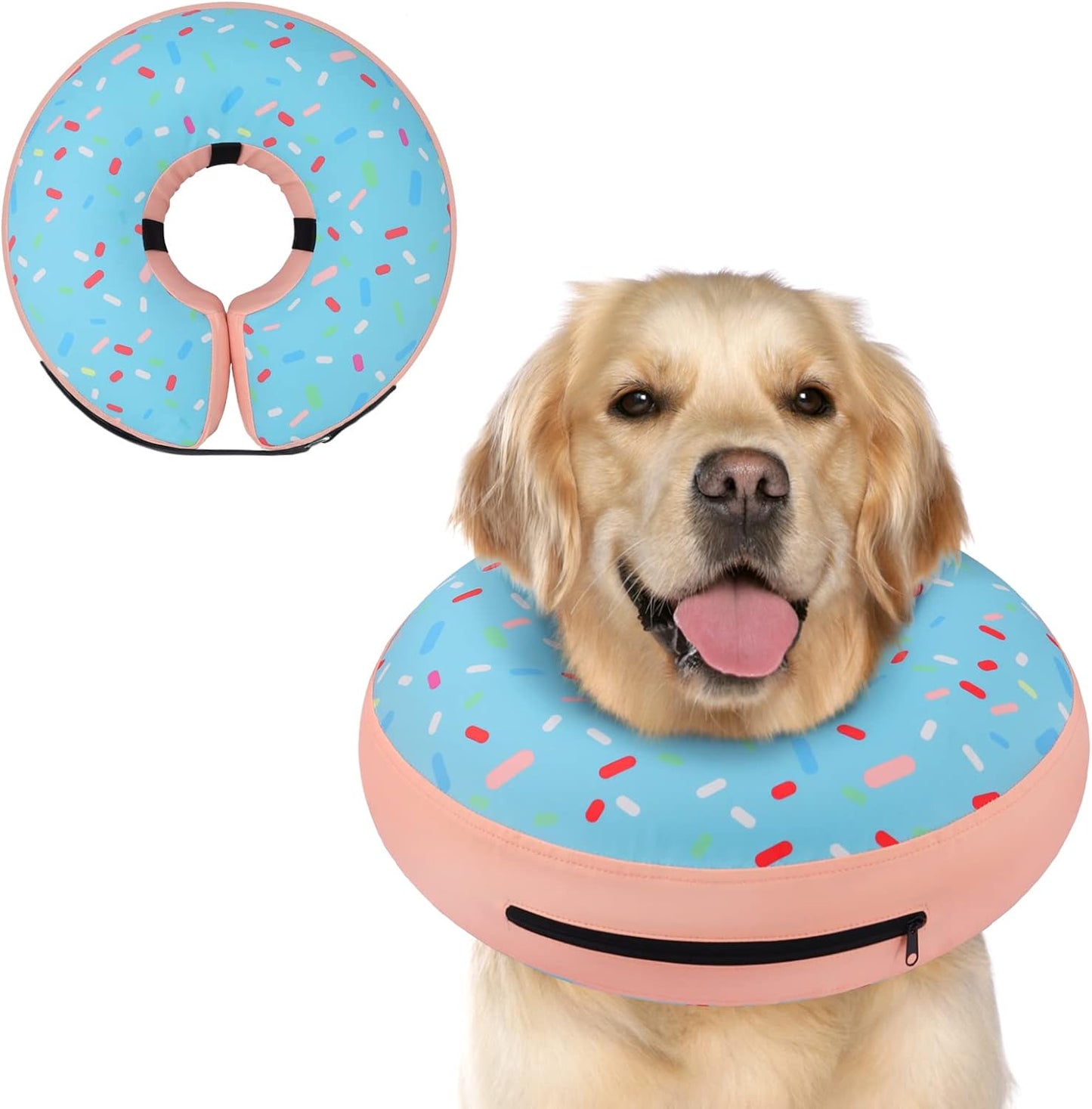 Supet Inflatable Dog Cone Collar Alternative after Surgery, Dog Neck Donut Collar Recovery E Collar for Neuter, Soft Dog Cone for Small Medium Large Dogs