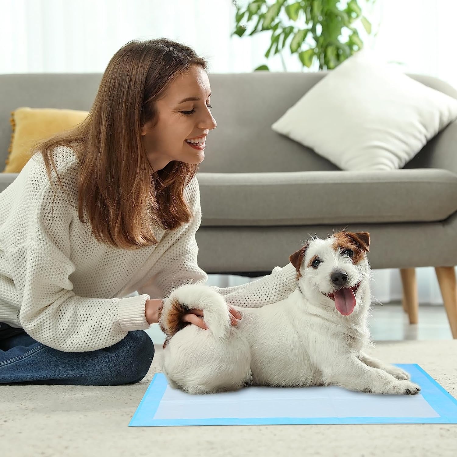 Scratchme Super Absorbent Waterproof Dog and Puppy Pet Training Pad, Housebreaking Pet Pad,Blue (28"X44"(100PCS))