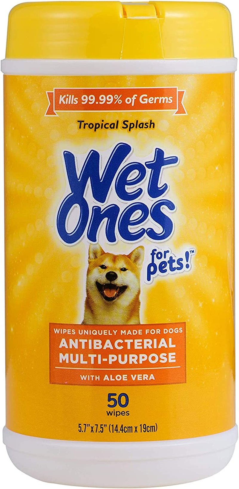 Wet Ones for Pets Multi-Purpose Dog Wipes with Aloe Vera Dog Wipes for All Dogs in Tropical Splash Scent, Wipes with Wet Lock Seal Pouch Dog Wipes (Pack of 1, 30 Count Total)