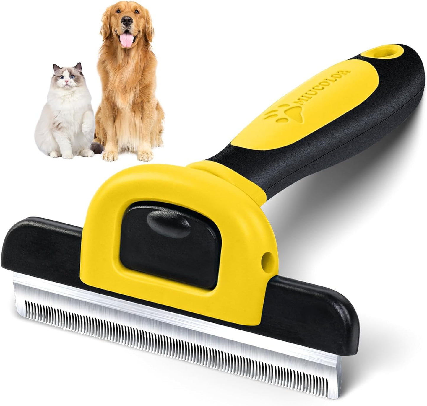 MIU COLOR Pet Grooming Brush, Deshedding Tool for Dogs & Cats-Effectively Reduces Shedding by up to 95% for Short Medium and Long Pet Hair