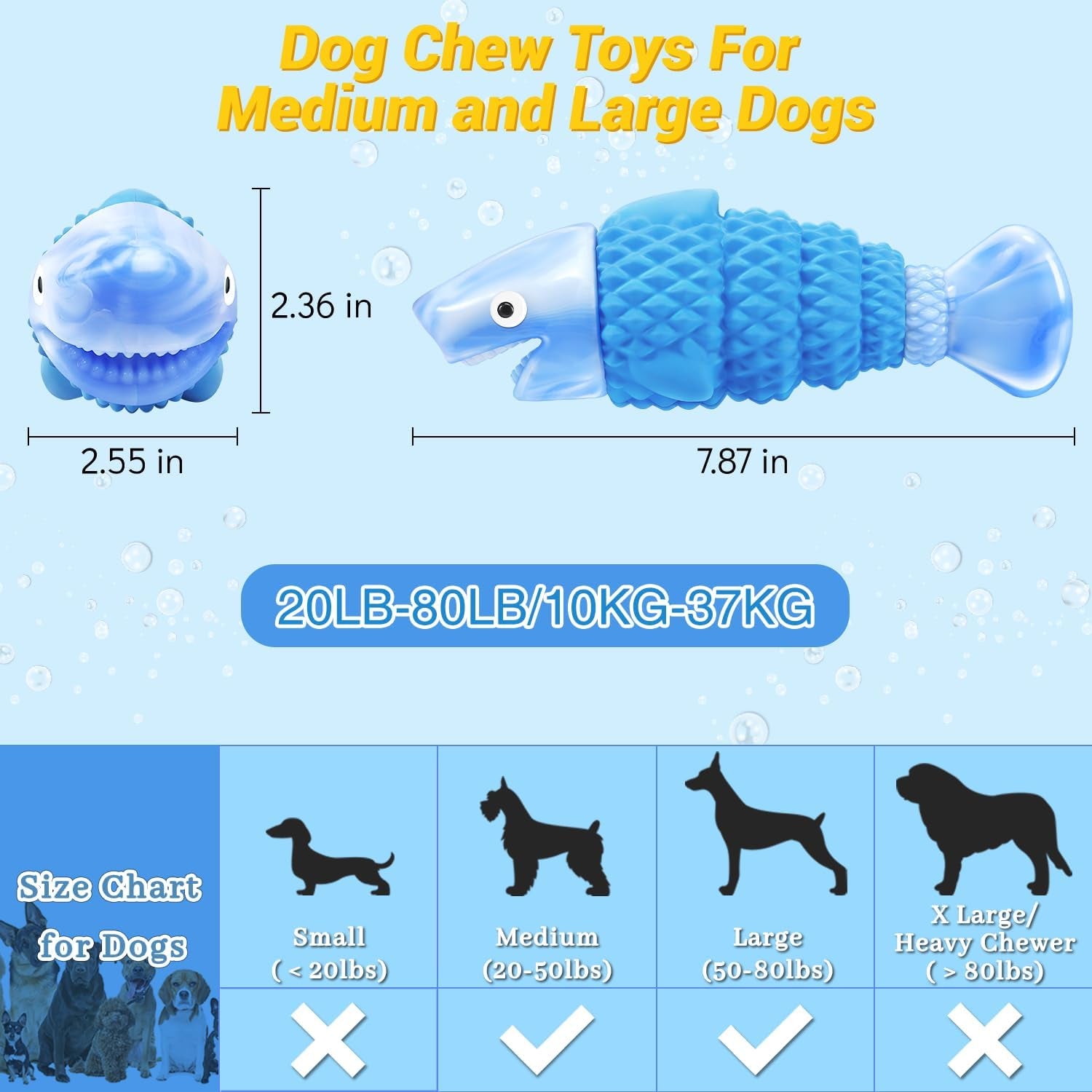 Wintour Tough Dog Toys for Aggressive Chewers Large Breed, Indestructible Dog Toys for Large Dogs, Dog Chew Toys for Aggressive Chewers, Durable Dog Toys, Squeaky Dog Toys, Large Dog Toys for Big Dogs