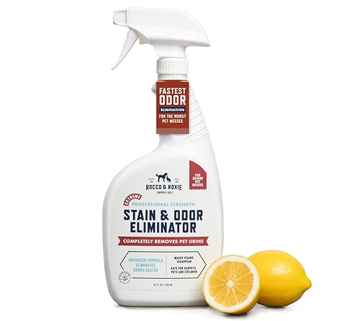 Rocco & Roxie Extreme Stain & Odor Eliminator for Strong Odor, Pet Urine Enzyme Cleaner Destroyer, Stain Remover, Dog Poop and Cat Pee, Enzymatic Carpet Cleaner Spray for Home, Puppy Potty Training