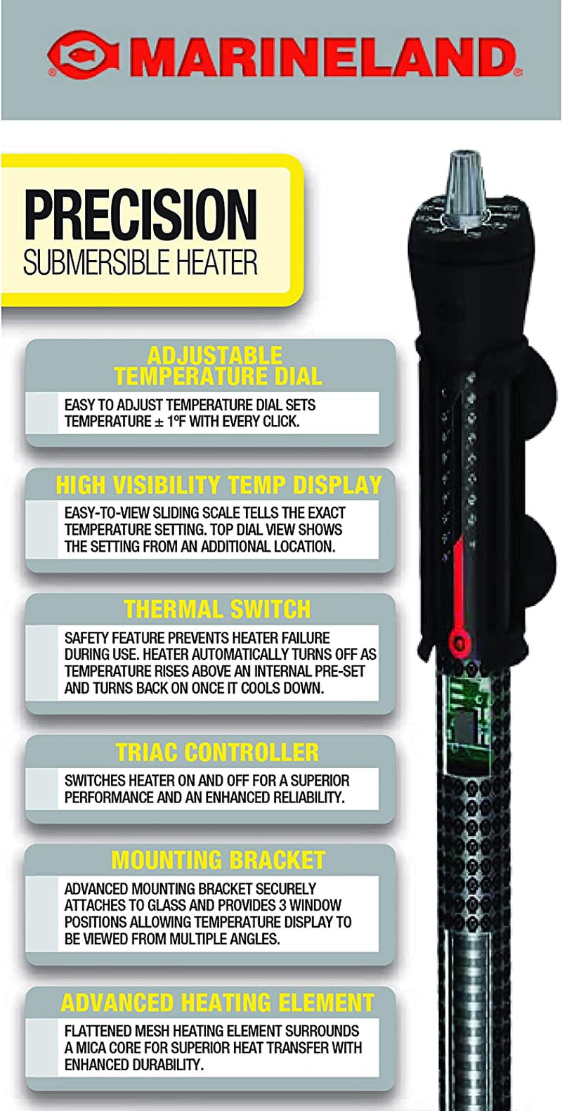 Marineland Precision Heater for Saltwater or Freshwater Aquariums