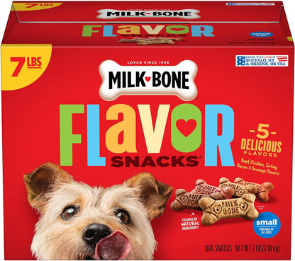 Milk-Bone Flavor Snacks Dog Treats, Small Biscuits, 24 Ounce Crunchy Texture Helps Reduce Tartar