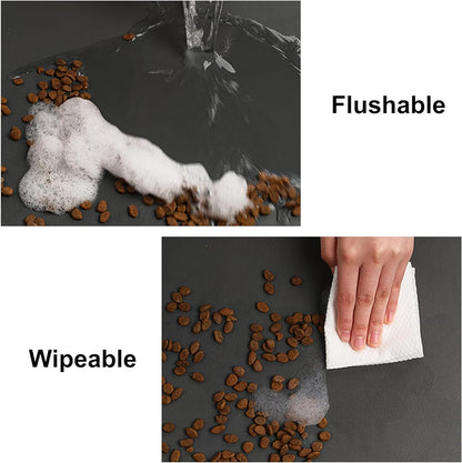 YCT Pet Cat Dog Food Mat, Non-Slip Super Absorbent, 18.1 X 11.8 Inches, Brown