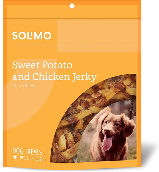 Amazon Brand - Solimo Sweet Potato & Chicken Jerky Dog Treats, 2 pounds