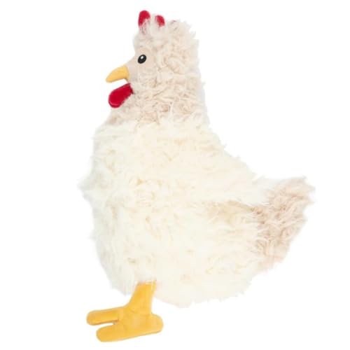 Best Pet Supplies Interactive Squeaky Dog Toy - Crinkle Chicken, Beige