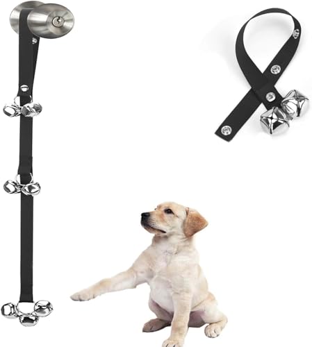 Luckyiren Upgraded Puppy Bells Dog Doorbells for Door Knob/Potty Training/Go Outside-Dog Bells for Puppies Dogs Doggy Doggie Pooch Pet Cat for Dog Lovers-Premium Quality-3 Snaps for Length Adjustment