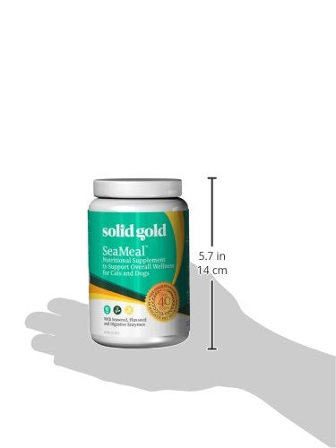 Solid Gold Cat & Dog Multivitamin Powder - Kelp Powder, Omega 3 & Vitamins for Dental, Digestive, Immune, Skin & Coat Health - Multi Vitamin for Dogs & Cats - Cat & Dog Food Additive Supplement - 1lb
