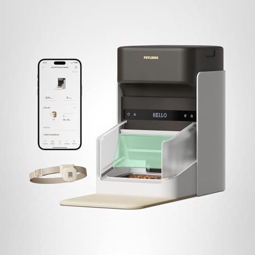 PETLIBRO RFID Automatic Cat Feeder, Collar Tag-Activated Personalized Meals, 5G&2.4G Wi-Fi Programmable Cat Food Dispenser with Cats Recognition & Diet Tracking for Multi-Pet Homes and Different Diets