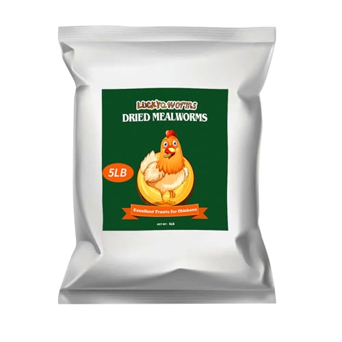 LuckyQworms Dried Mealworms 5Lbs, High-Protein Bulk Mealworms, 100% Non-GMO Mealworm Treats for Birds, Chickens, Turtles, Fish, Hamsters and Hedgehogs All Natural Animal Feed