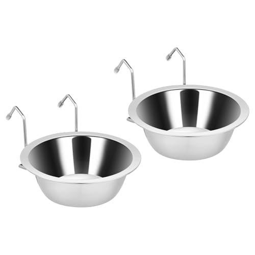 Fri4Free 2PCS 8oz Stainless Steel Hanging Kennel Water Bowls