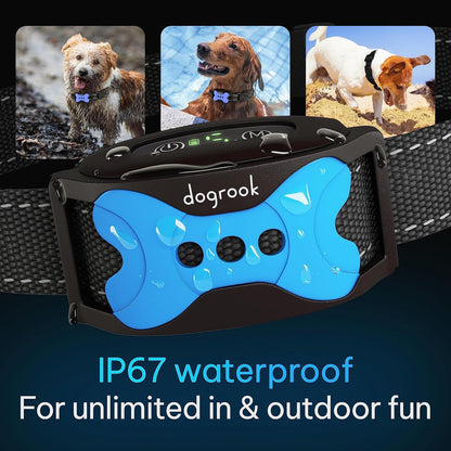 Dogrook Dog Bark Collar | Smart Collar for Dog Training | No Shock | Beep & Vibration | Rechargeable | No Bark Collar for Dogs | anti Bark Collar for Large Dog, Medium Dog, Small Dog | 12-110 Lbs