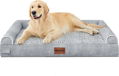 Large Dog Bed Orthopedic Washable: Beds Bolster XL Bed Big Xlarge Dogs Memory Foam Sofa Couch Waterproof Removable Cover