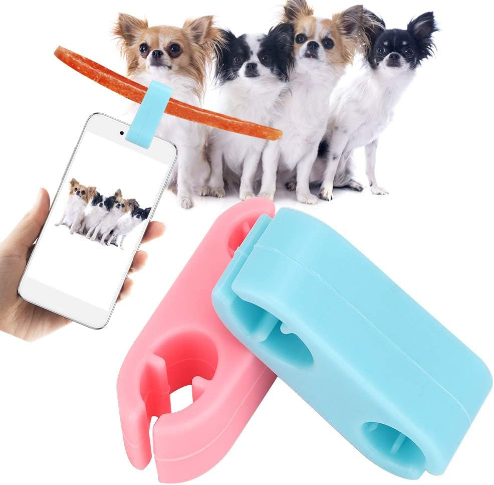 2Pcs Pet Selfie Clip Tool, Pet Selfie Artifact Toys Pet Selfie Stick Dog Camera Lens Phone Clip Photographing Props Attract Attention