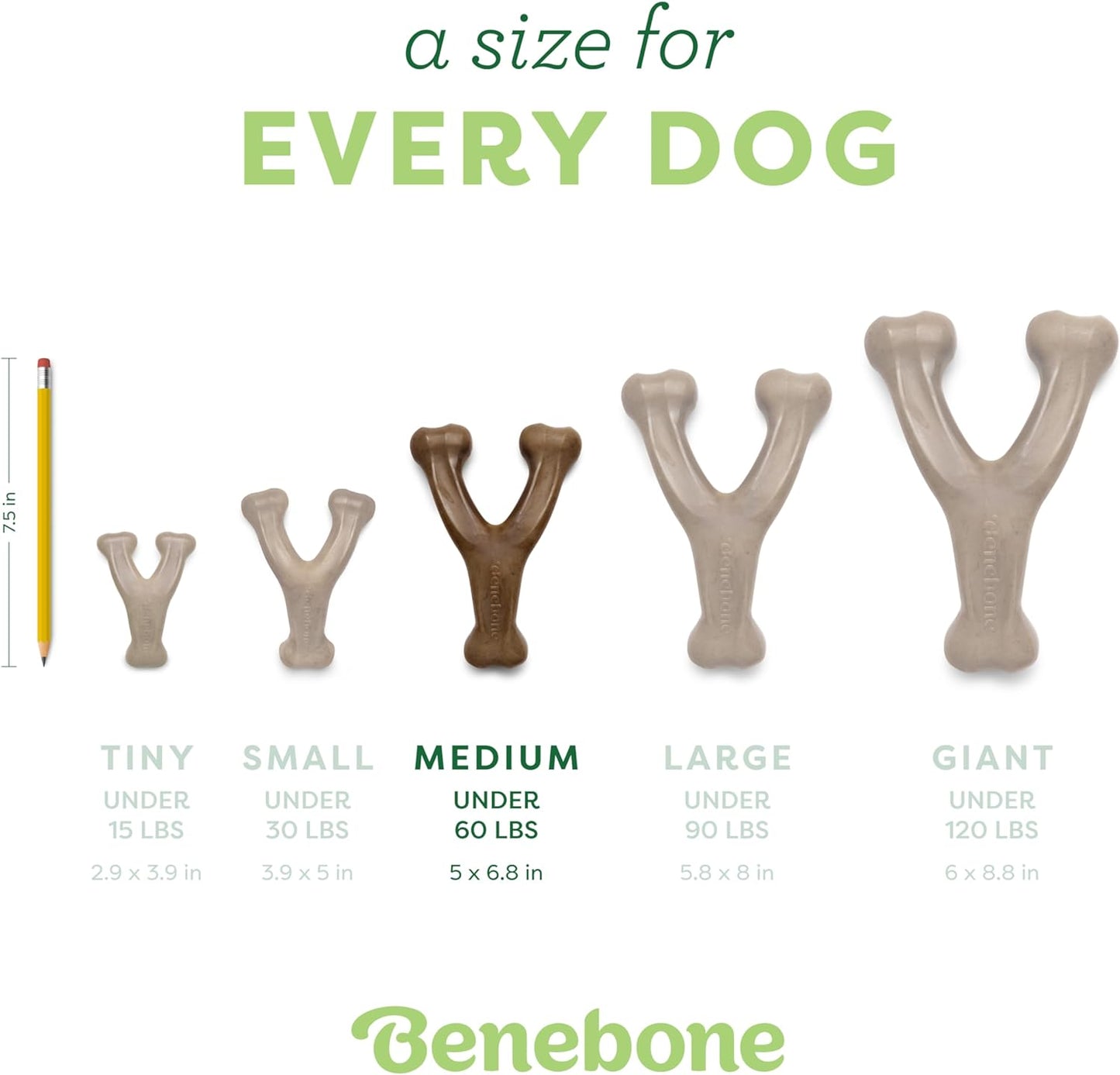 Benebone Wishbone Durable Dog Chew Toy for Aggressive Chewers, Real Chicken, Made in USA, Large