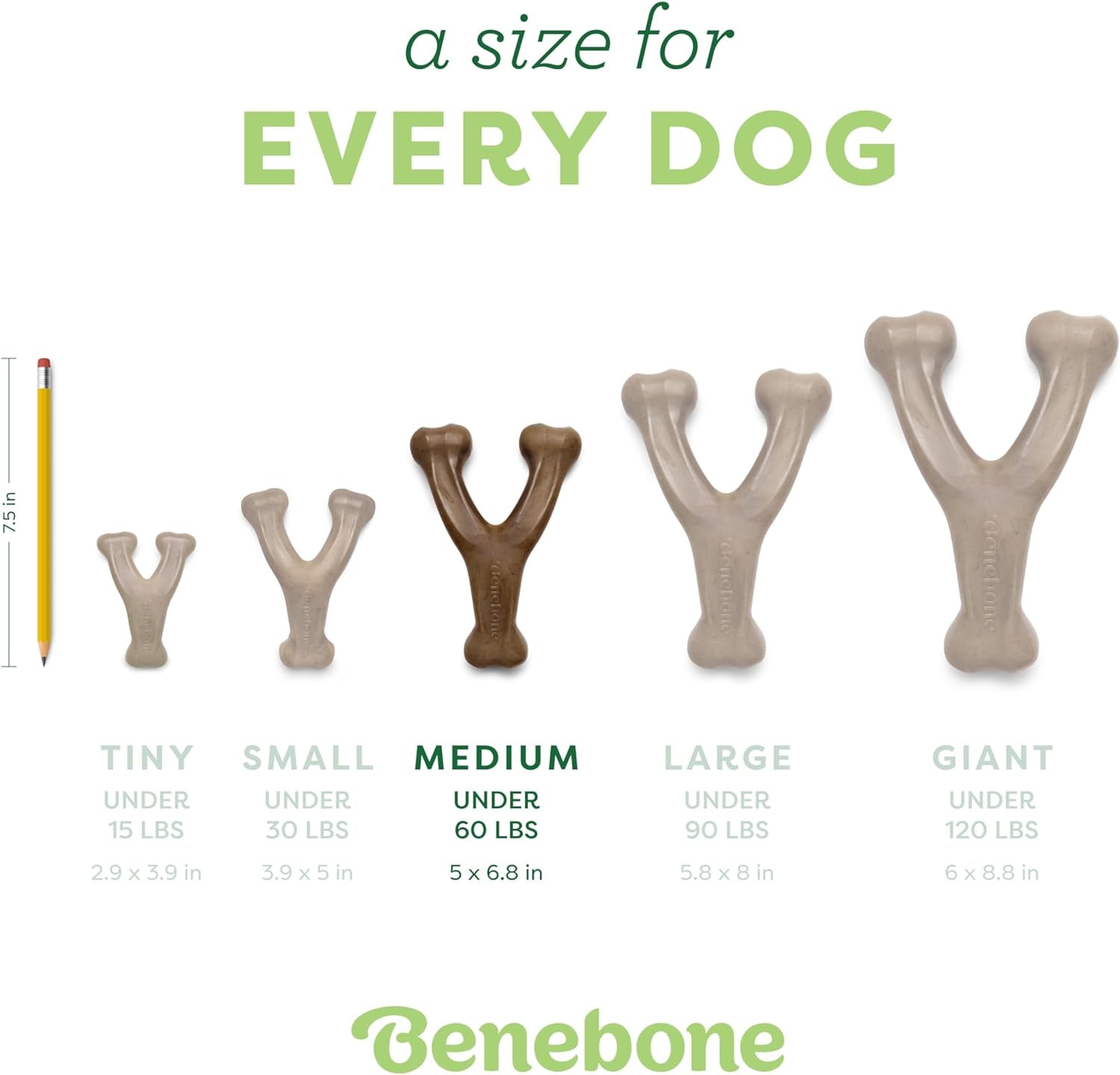 Benebone Wishbone Durable Dog Chew Toy for Aggressive Chewers, Made in USA, Giant, Real Bacon Flavor