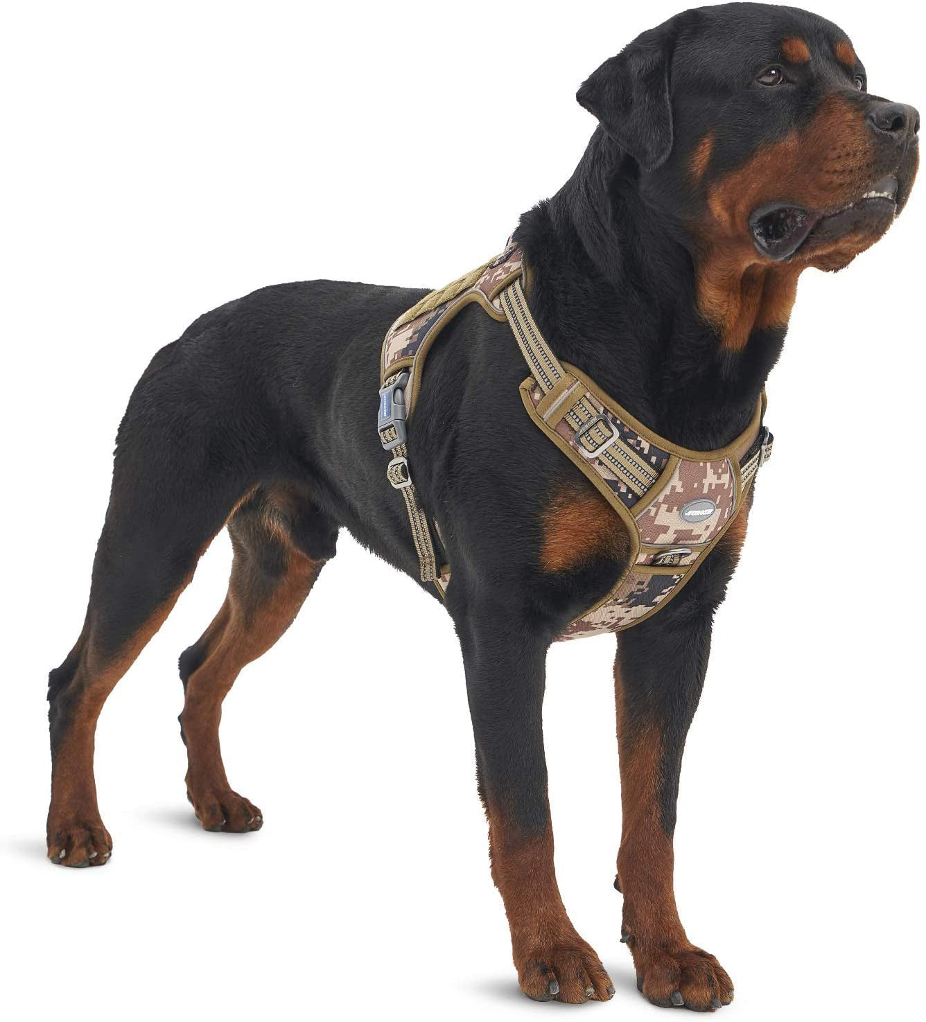 AUROTH Tactical Dog Harness for Large Dogs No Pull Adjustable Pet Harness Reflective K9 Working Training Easy Control Pet Vest Military Service Dog Harnesses Desert Camo XL