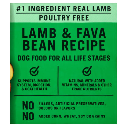 Pure Balance Lamb & Fava Bean Recipe Dry Dog Food, Grain-Free, 24 Lbs