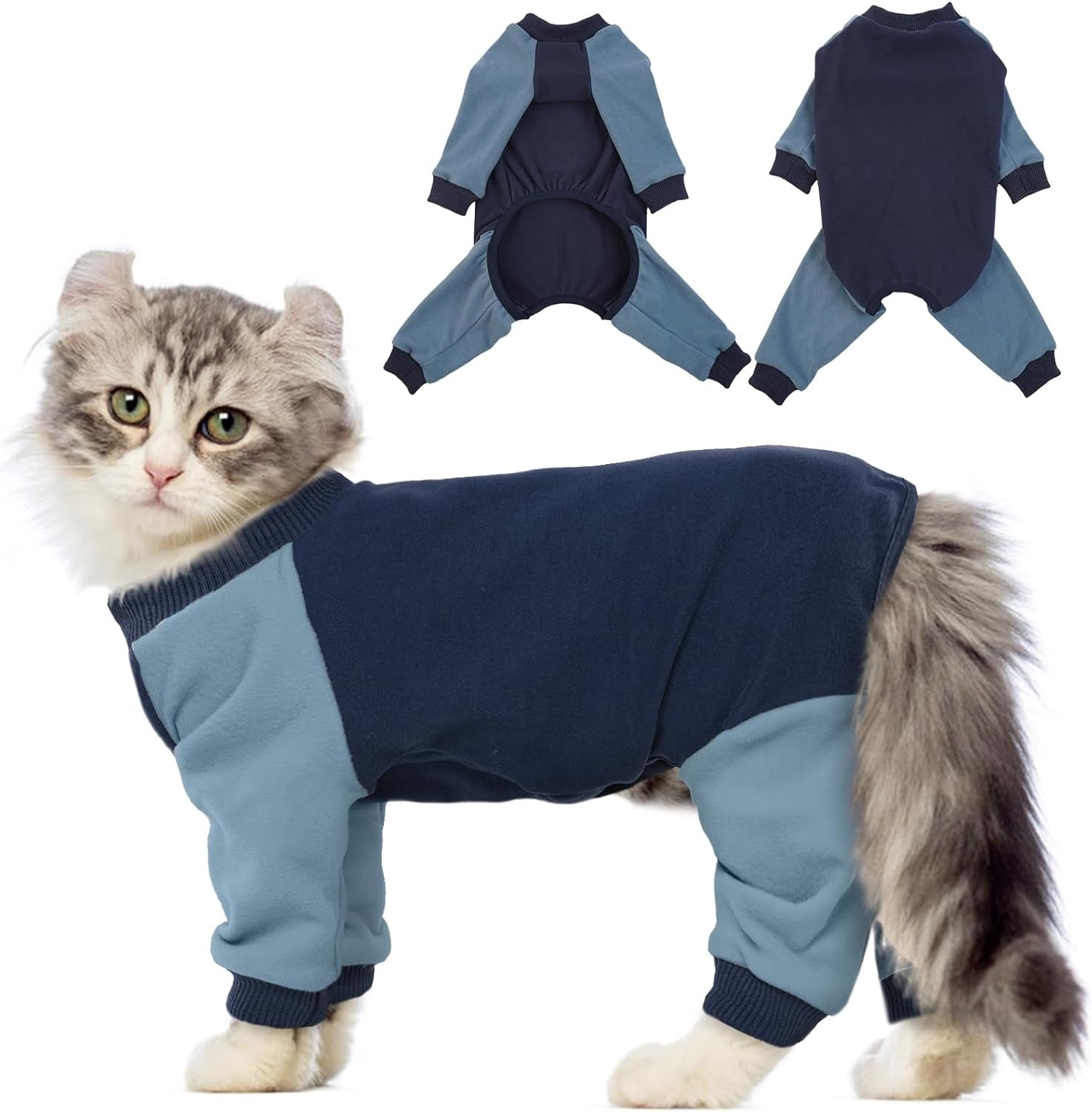 Bonaweite Cat Pajamas for Cats Only, Sticky Hair Cat Clothes, Prevent Lost Hair Kitten Onesie Shirts Costumes Outfits for Pet, Cat Recovery Suit for Cats or Small Dogs