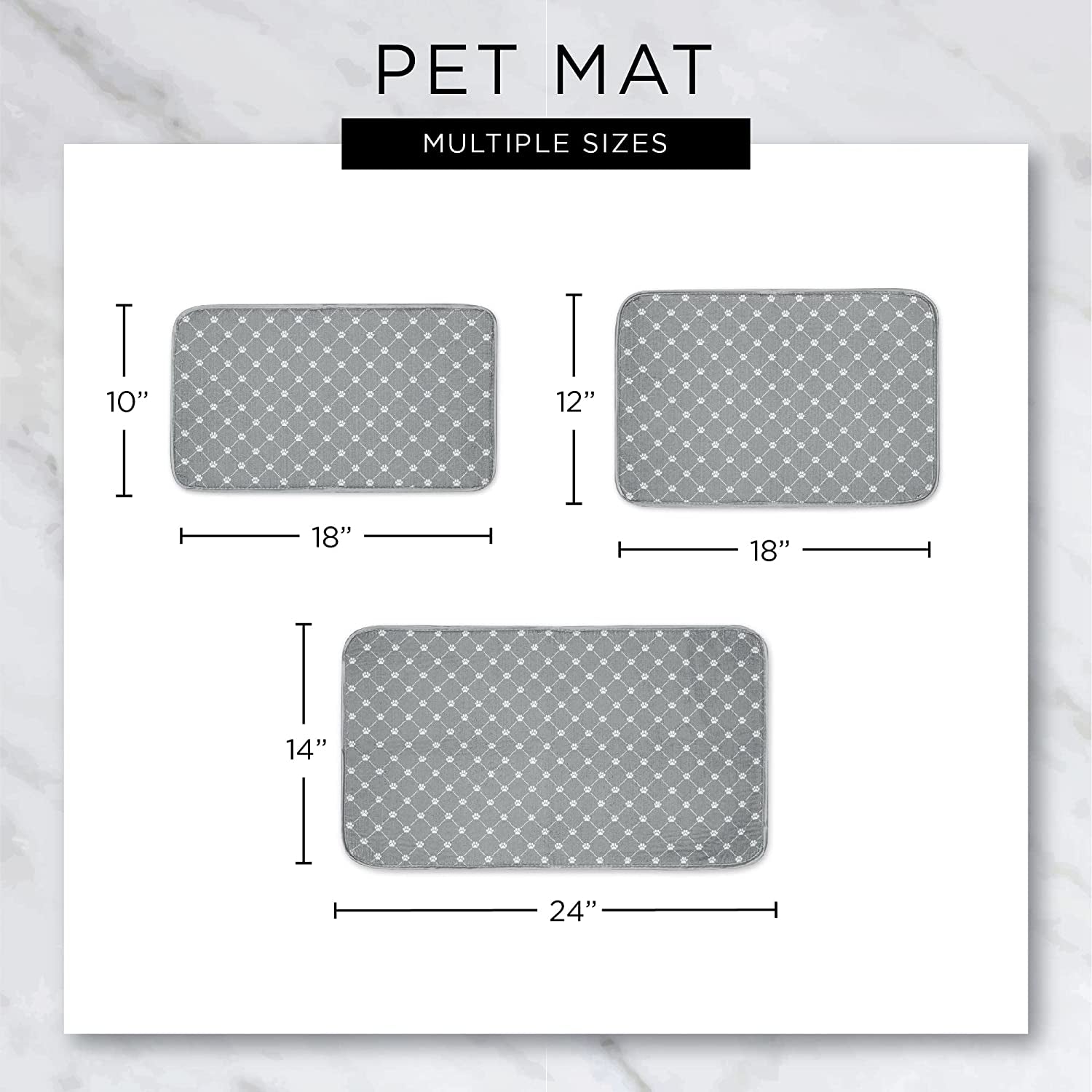 Bone Dry Machine Washable, Ultra Absorbent Pet Mat, 12x18, Stone/Off-White Lattice