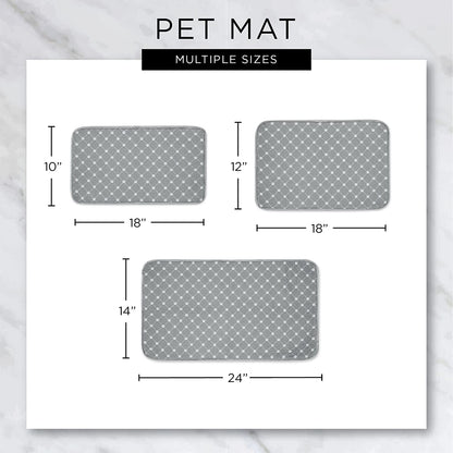 Bone Dry Machine Washable, Ultra Absorbent Pet Mat, 12x18, Stone/Off-White Lattice