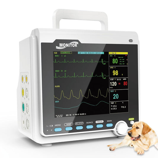 CONTEC Veterinary Patient Monitor Multi 6 Parameters Monitor for Pets Cats Dogs Animals Use in Home Clinic (CMS6000VET)