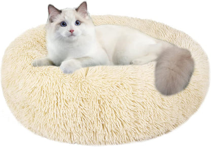 Cat Beds for Indoor Cats,20 Inch Dog Bed for Small Melium Large Dogs, Washable-Round Pet Bed for Puppy and Kitten with Slip-Resistant Bottom