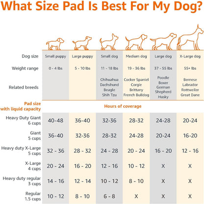 Amazon Basics Dog and Puppy Pee Pads with 5-Layer Leak-Proof Design and Quick-Dry Surface for Potty Training, Odor-Control Carbon, XL, 28 X 34 Inch - Pack of 50, Gray