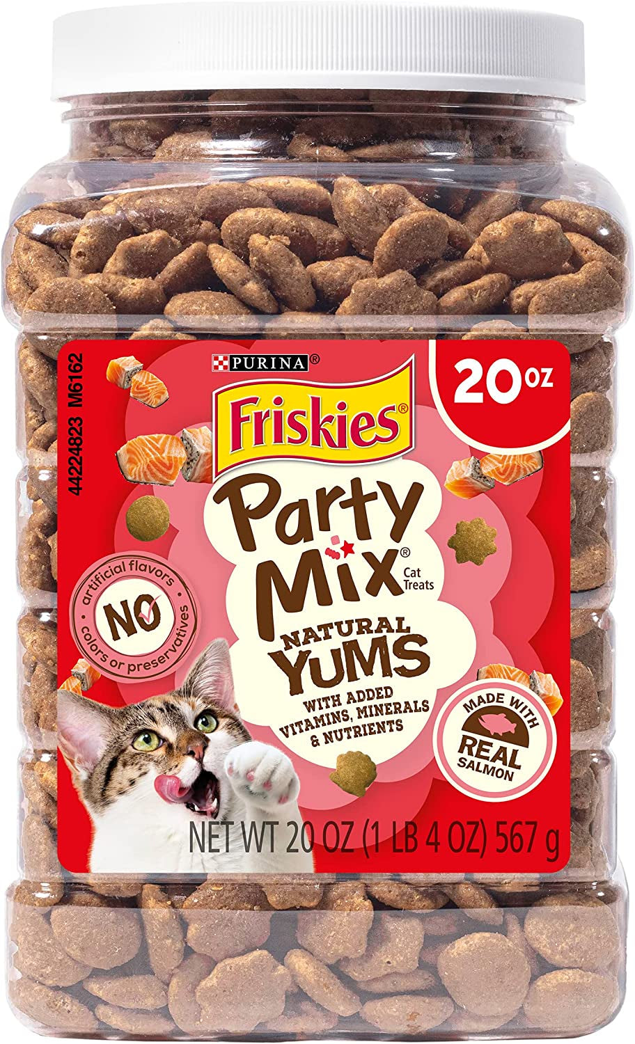 Friskies Made in USA Facilities Cat Treats, Party Mix Seafood Lovers Crunch - (10) 2.1 Oz. Pouches