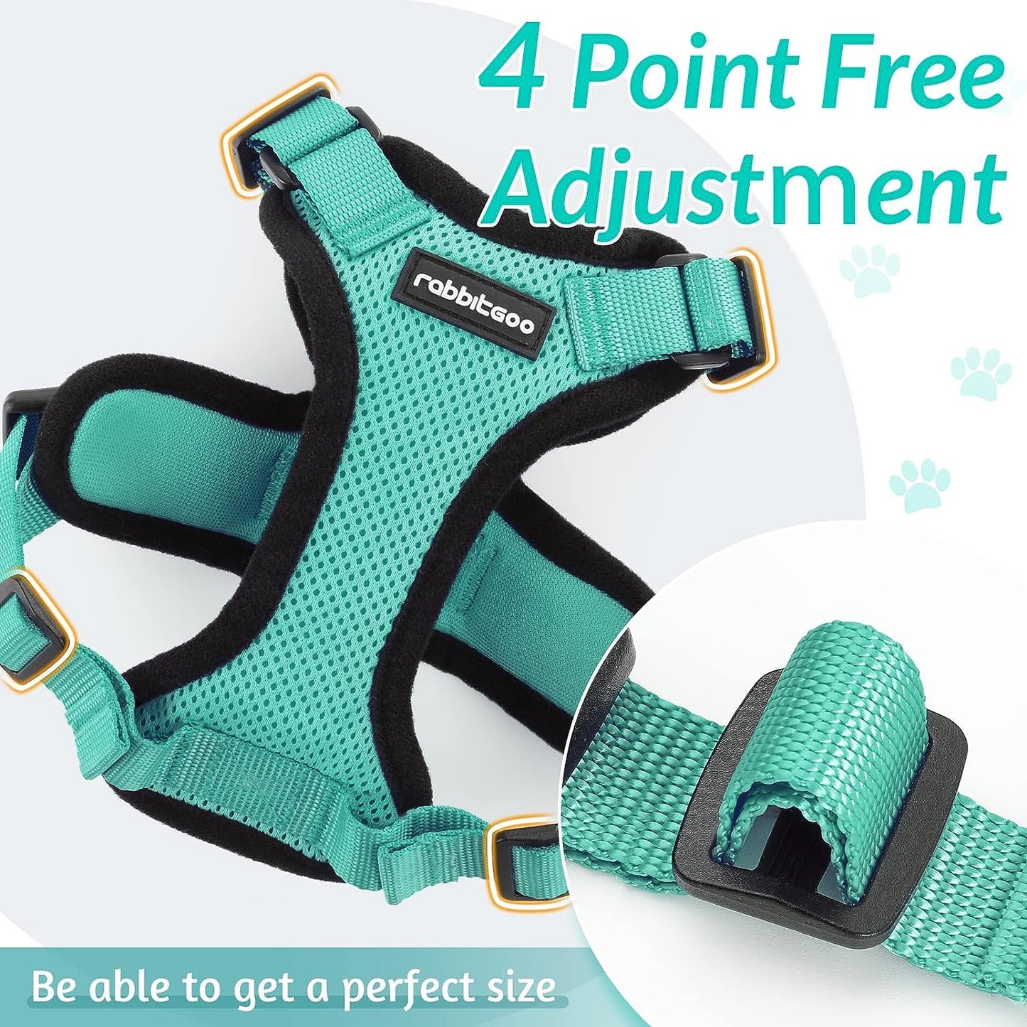 Rabbitgoo Cat Harness and Leash for Walking, Escape Proof Soft Adjustable Vest Harnesses for Cats, Easy Control Breathable Reflective Strips Jacket, Grass Green, XXS