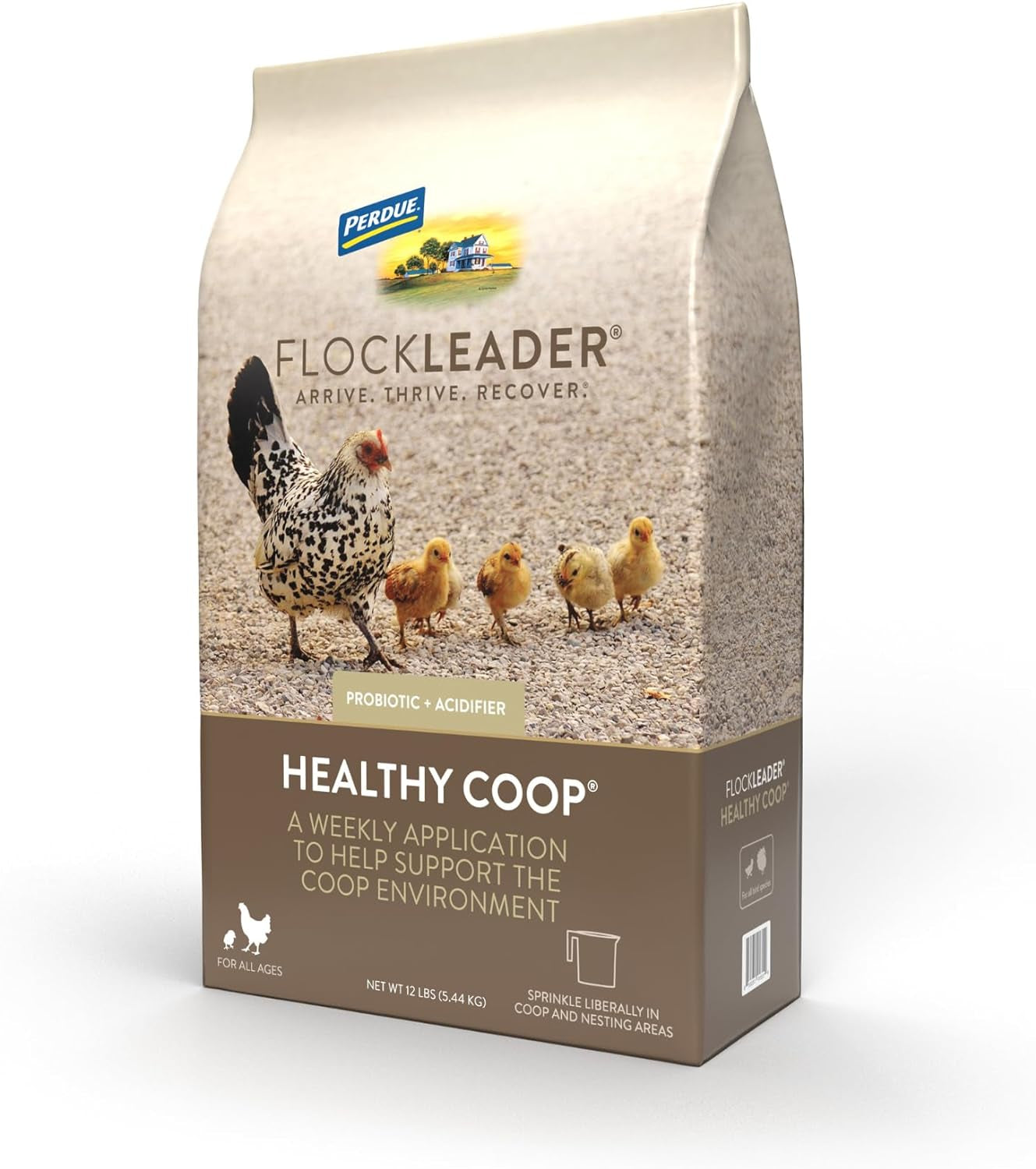 Healthy Coop, Litter Additive for Chicken Coop with Probiotic & Acidifier, Reduces Odor, Wetness & Bacteria, 12Lbs