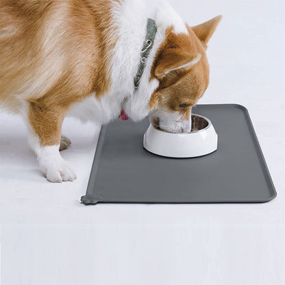 AUDWUD Silicone Waterproof Dog Cat Pet Feeding Mats,Anti-Slip Pet Bowl Mats,Pet Feeding Mat