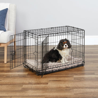 New World Newly Enhanced Double Door New World Dog Crate, Includes Leak-Proof Pan, Floor Protecting Feet, & New Patented Features, 24 Inch