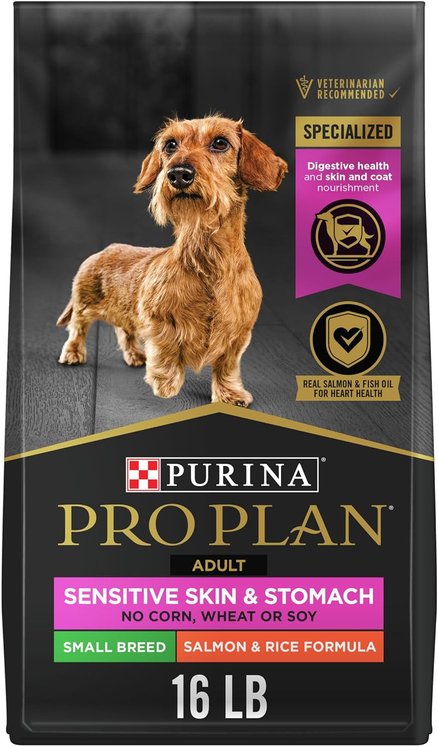 Purina Pro Plan Sensitive Skin and Stomach Adult Dog Food Small Breed Salmon and Rice Formula - 16 Lb. Bag