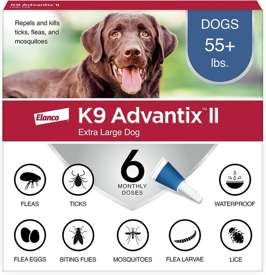 K9 Advantix II XL Dog Vet-Recommended Flea, Tick & Mosquito Treatment & Prevention | Dogs over 55 Lbs. | 6-Mo Supply