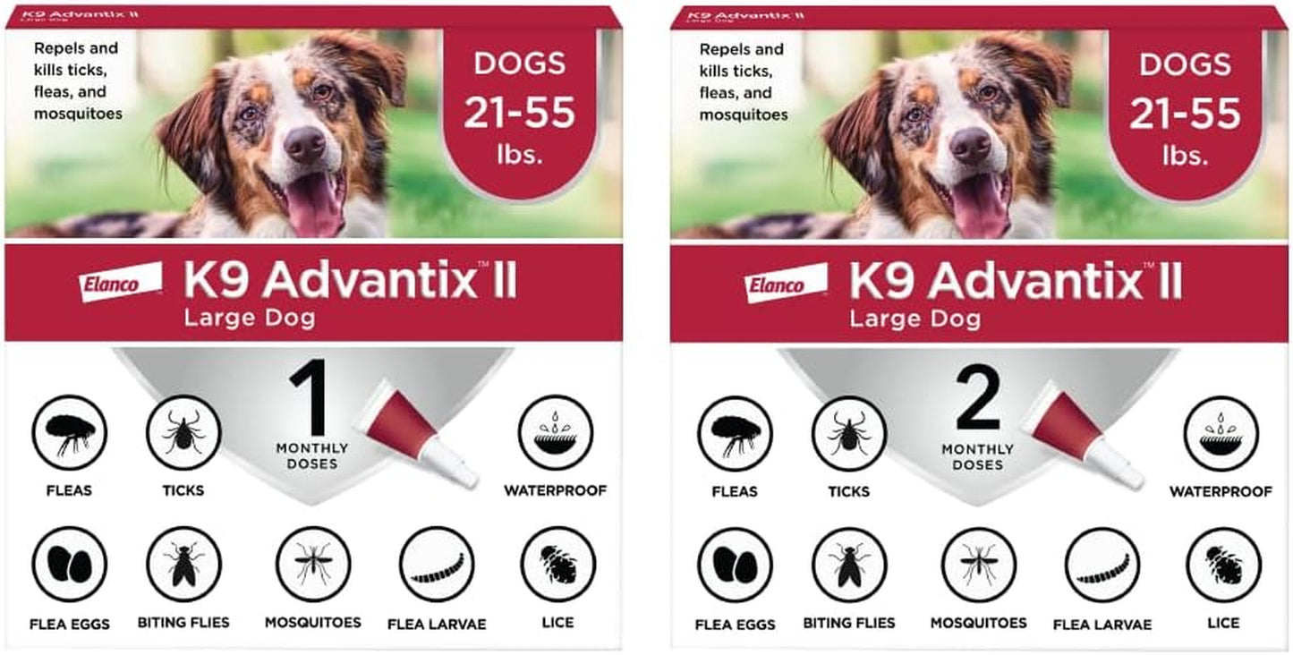 K9 Advantix II Large Dog Vet-Recommended Flea, Tick & Mosquito Treatment & Prevention | Dogs 21 - 55 Lbs. | 3-Mo Supply